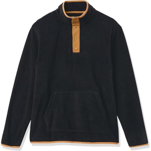 Mens Polar Fleece Jacket Pullover Snap Front Cozy Warm Outdoor Layer Winter Coat - Picture 5 of 6